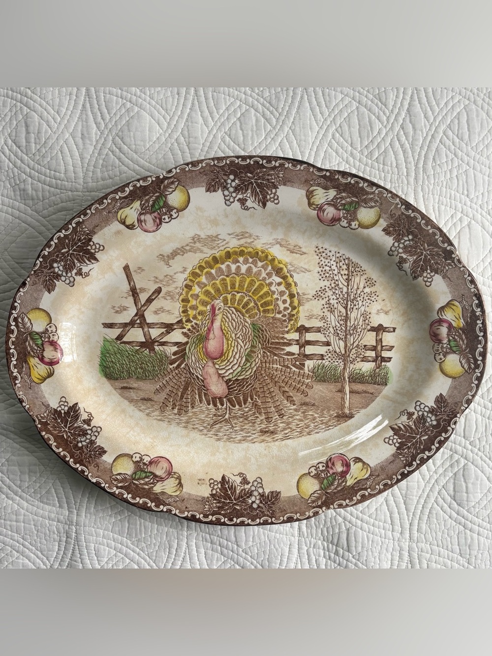 Ironstone Vintage King Tom Turkey Serving Platter